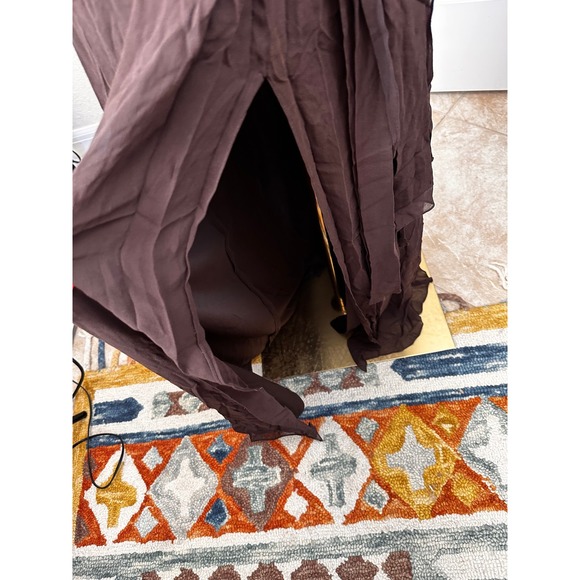 Tadashi Collection Brown Evening‎ Gown Maxi Dress Pleated Rhinestone Formal - Picture 6 of 14